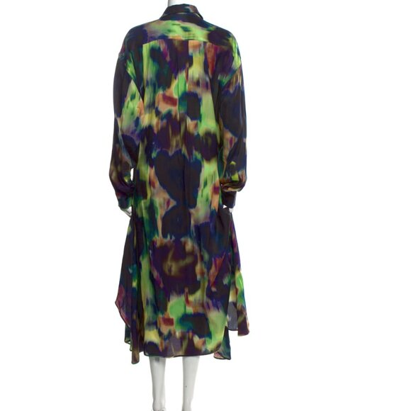 SOLD!  Dries Van Noten Blurred Tie Dye Shirtdress FR38/US6 - Picture 4 of 15